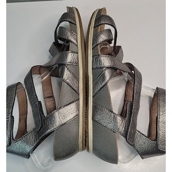 Dansko Veruca Strappy Wedge Sandal Graphite Leather Women's US 10.5-11 EU 41 - Picture 11 of 13